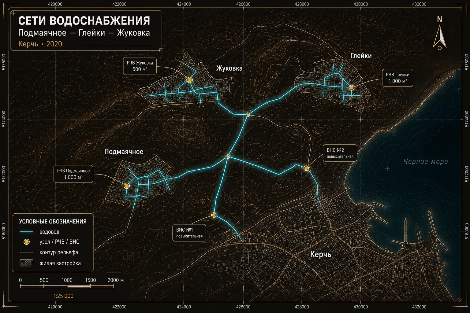 Сети водоснабжения Подмаячного